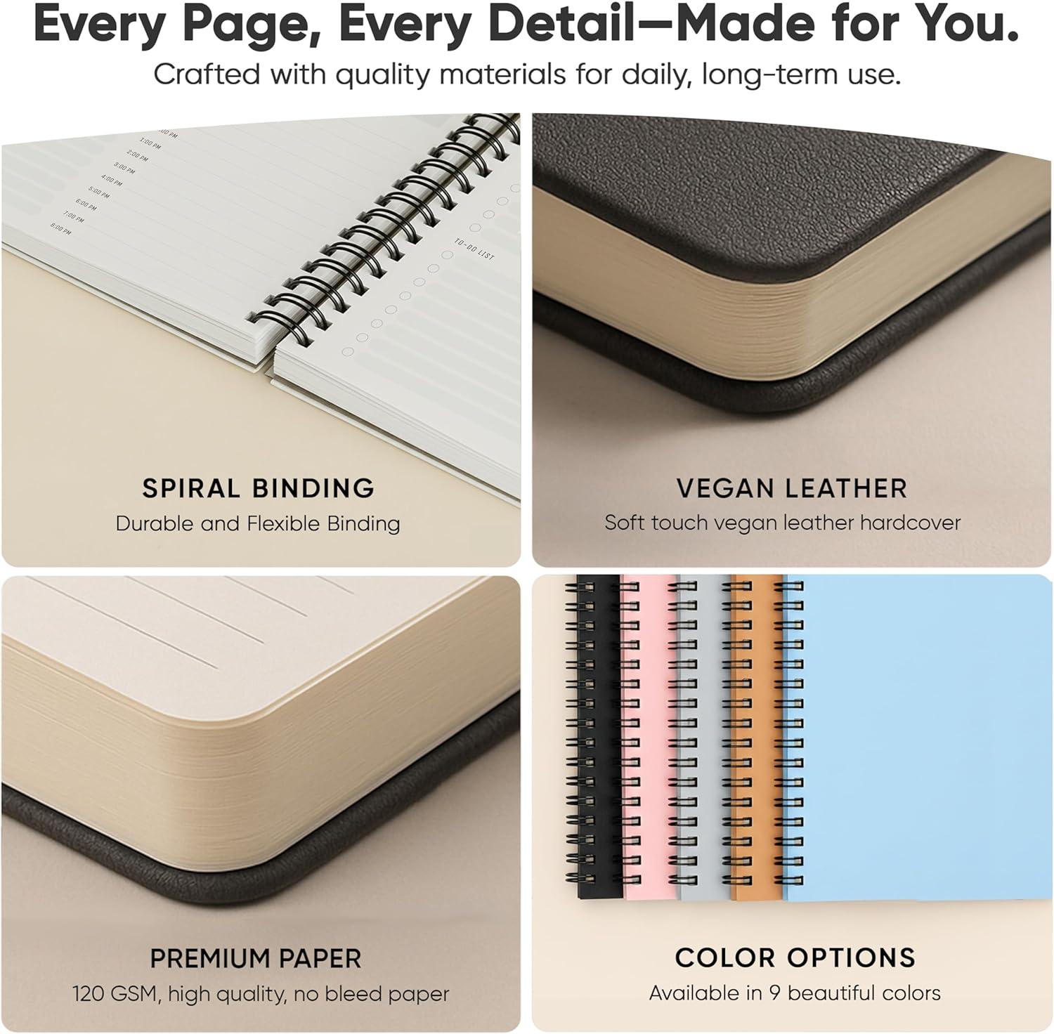 image:image2026 Planner 85 x 11 SpiralBound Weekly Monthly and Daily Planner Organize All 52 Weeks Increase Productivity and Get Organized Productivity Store BlackNavy