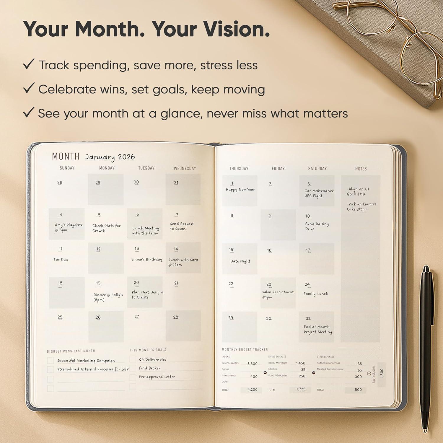 image:imageDaily Planner 2026 5 x 8 The Ultimate Daily Workflow Planner with Hourly Schedule amp Task List to Achieve Your Goals by PRODUCTIVITY STORE A5 GreyGrey