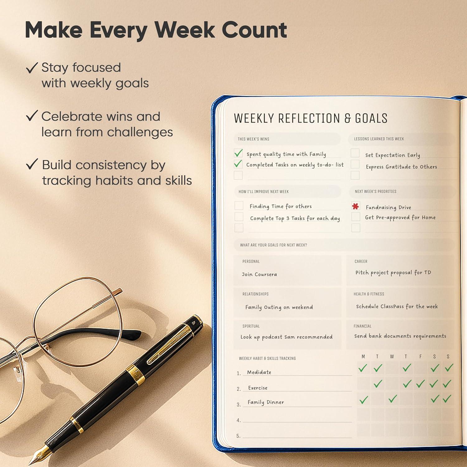 image:imageDaily Planner 2026 5 x 8 The Ultimate Daily Workflow Planner with Hourly Schedule amp Task List to Achieve Your Goals by PRODUCTIVITY STORE A5 GreyNavy Blue
