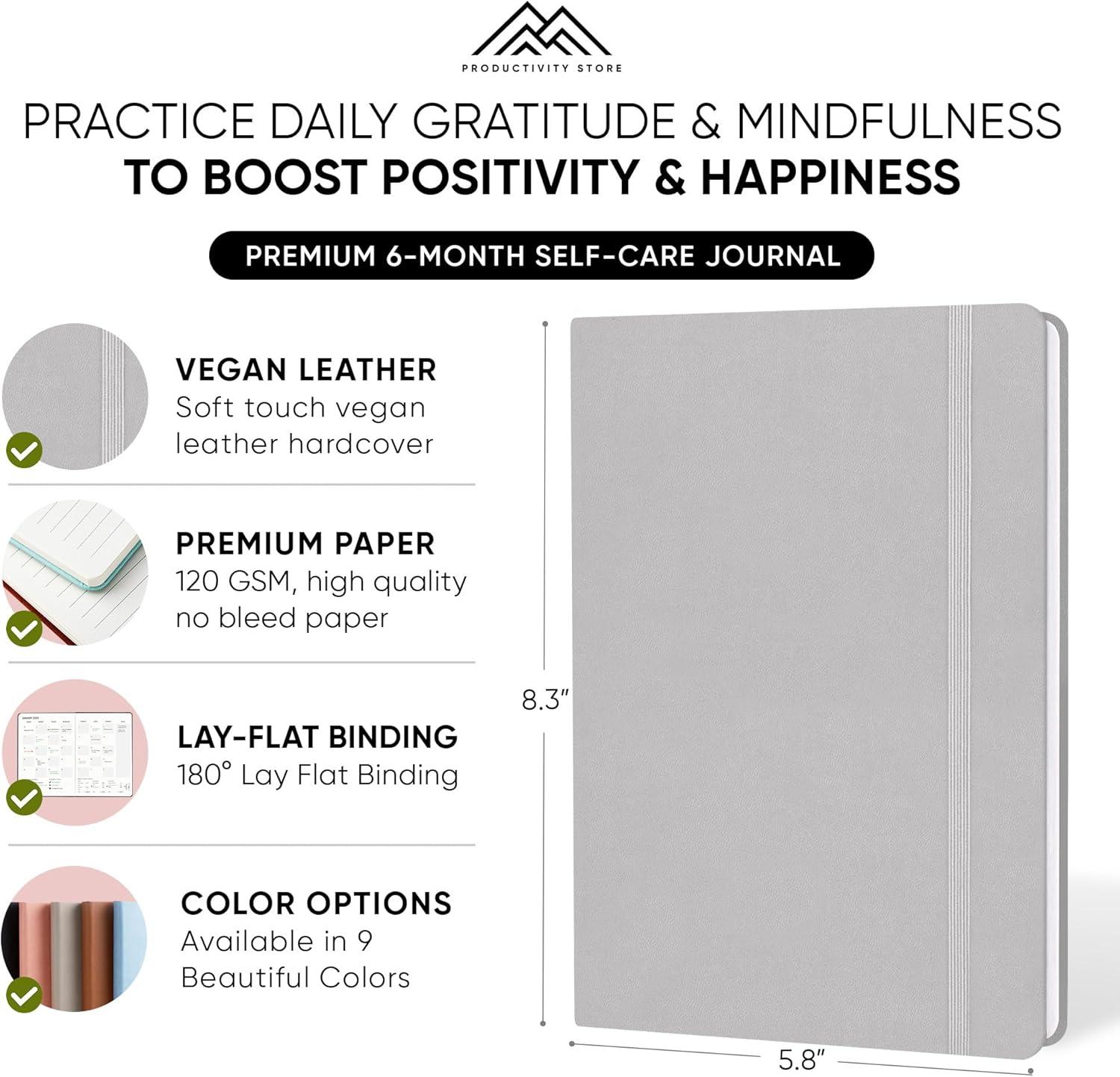 image:imageGratitude amp SelfCare Journal Guided Mindfulness amp Mental Health Journal AllinOne with Prompts for Self Discovery Daily Journal for Men amp Women by PRODUCTIVITY STORE A5 BrownGrey