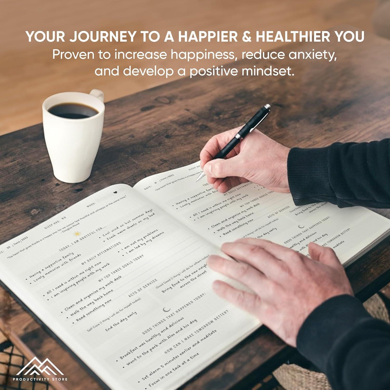image:imageGratitude amp SelfCare Journal Guided Mindfulness amp Mental Health Journal AllinOne with Prompts for Self Discovery Daily Journal for Men amp Women by PRODUCTIVITY STORE A5 BrownGrey