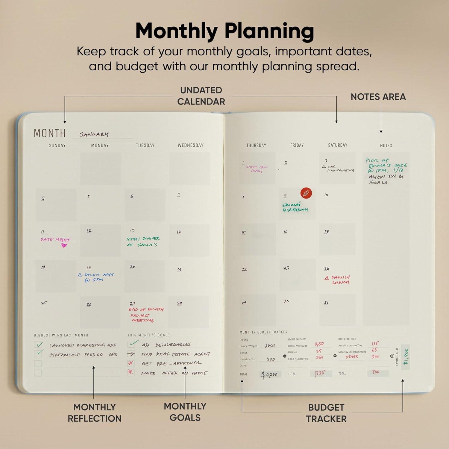 image:imageHourly Planner amp Appointment Book 85 x 11 Premium Hourly Planner with Daily Schedule amp 30Minute Time Slots for Better Time Management by PRODUCTIVITY STORE A4 BlackBlue