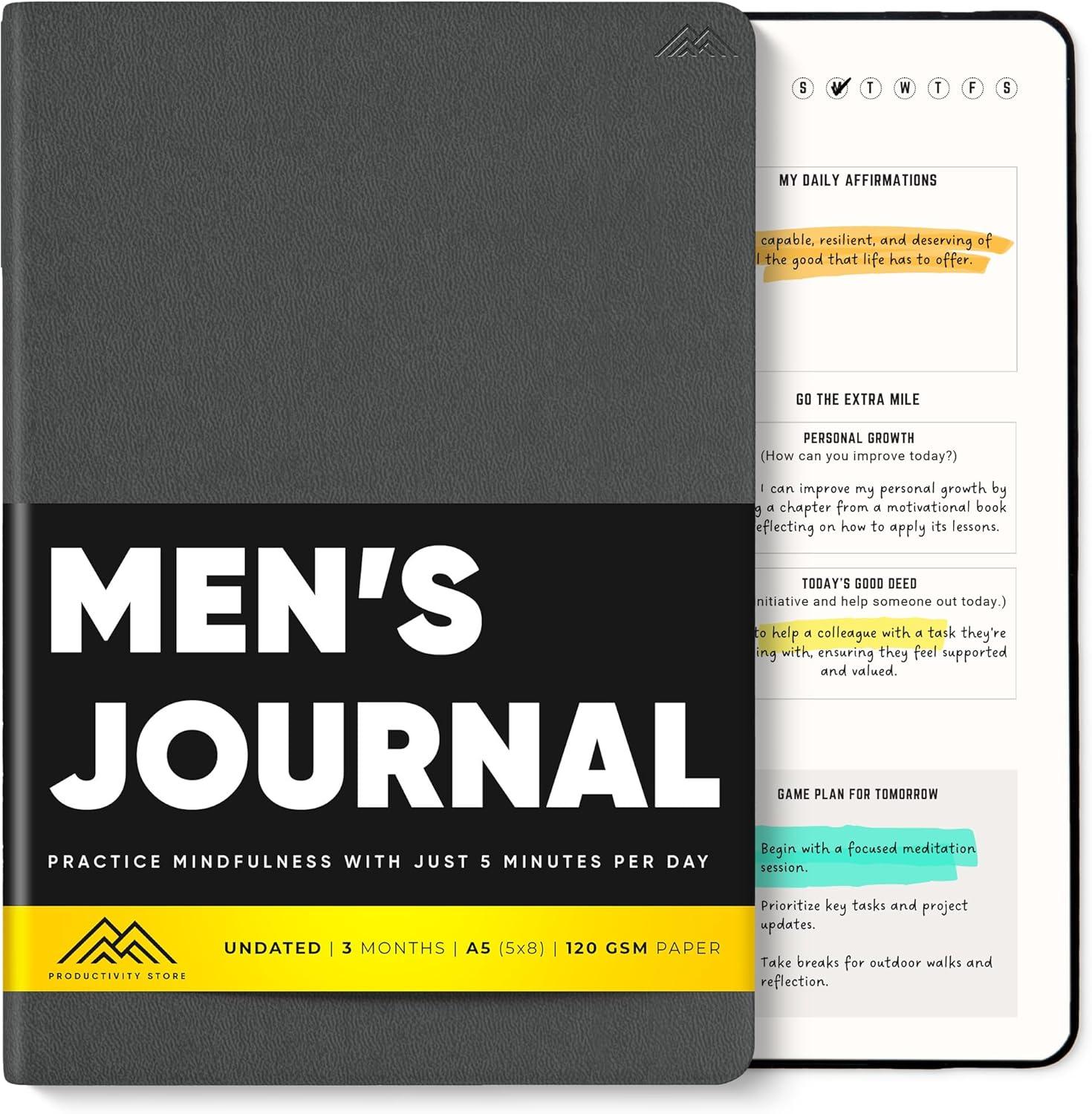 image:imagePRODUCTIVITY STORE Better Man Journal Gratitude Journal 5 Minute Journal Reflection Manifestation Journal for Mindfulness amp Self Care Journal GoalGuided Gratitude Journal for Men