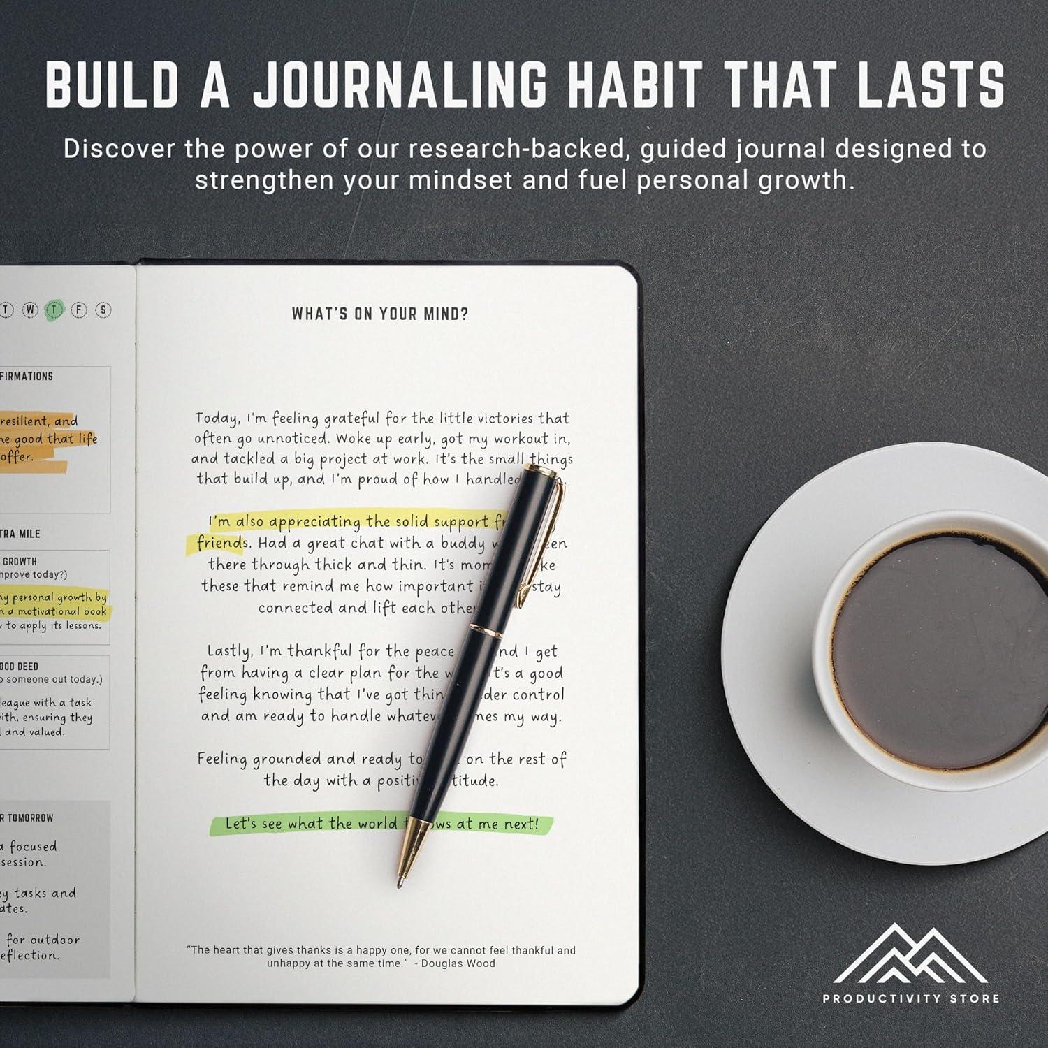 image:imagePRODUCTIVITY STORE Better Man Journal Gratitude Journal 5 Minute Journal Reflection Manifestation Journal for Mindfulness amp Self Care Journal GoalGuided Gratitude Journal for Men