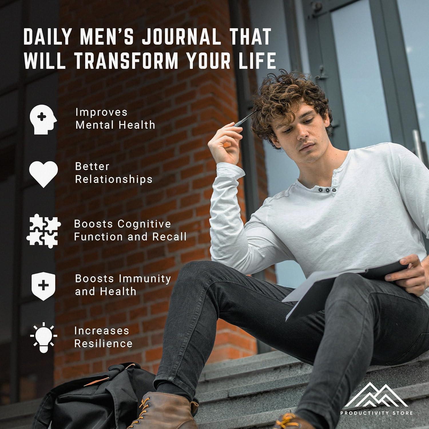 image:imagePRODUCTIVITY STORE Better Man Journal Gratitude Journal 5 Minute Journal Reflection Manifestation Journal for Mindfulness amp Self Care Journal GoalGuided Gratitude Journal for Men