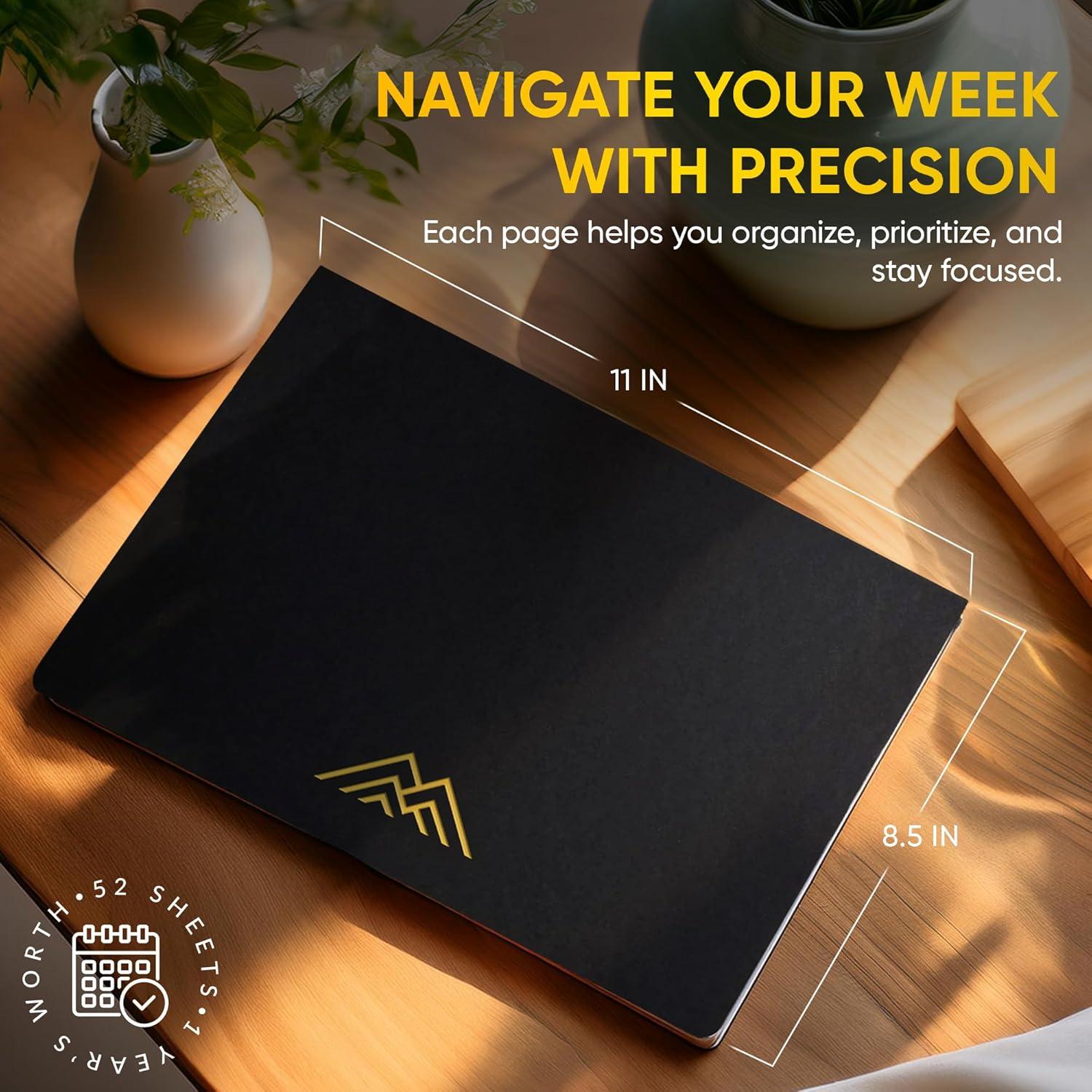 image:imageProductivity Store Weekly Desk Planner Pad 12Month Productivity Planner TearOut Deskpad for ToDo List Productivity Tools for Time Management and Mindfulness A4 Size Black