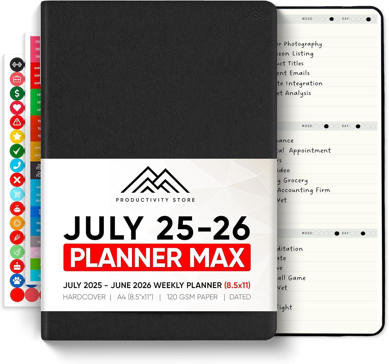 image:imageUndated 2026 Planner 85 x 11 The 1 Productivity Planner to Achieve Your 2026 Goals Planner 20262027 by PRODUCTIVITY STORE A4 BLACKBlack