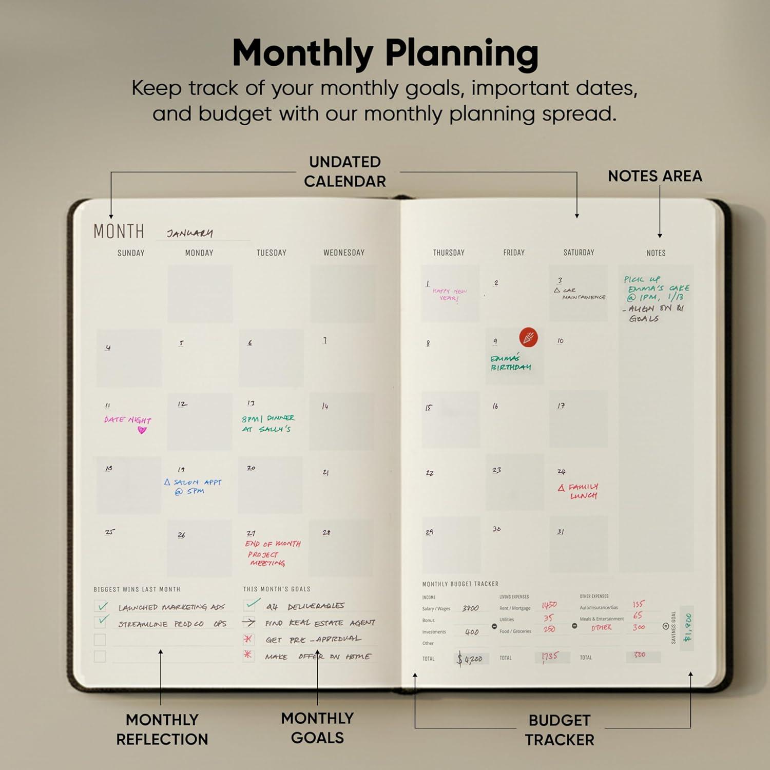 image:imageUndated 2026 Planner 85 x 11 The 1 Productivity Planner to Achieve Your 2026 Goals Planner 20262027 by PRODUCTIVITY STORE A4 BLACKBlack