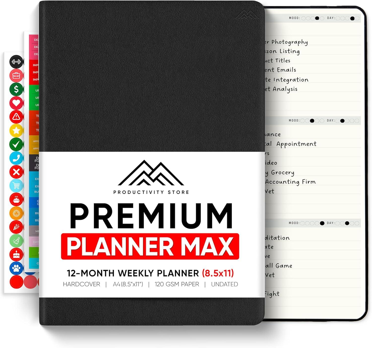 image:imageUndated 2026 Planner 85 x 11 The 1 Productivity Planner to Achieve Your 2026 Goals Planner 20262027 by PRODUCTIVITY STORE A4 BLACKBlack