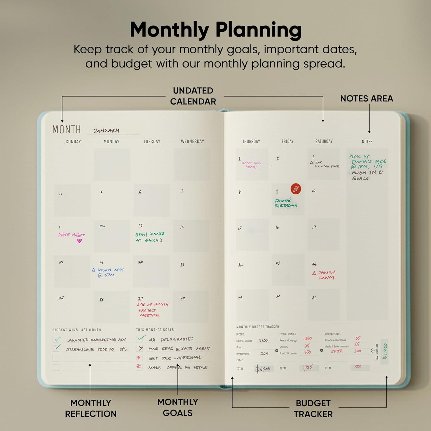 image:imageUndated 2026 Planner 85 x 11 The 1 Productivity Planner to Achieve Your 2026 Goals Planner 20262027 by PRODUCTIVITY STORE A4 BLACKBlue