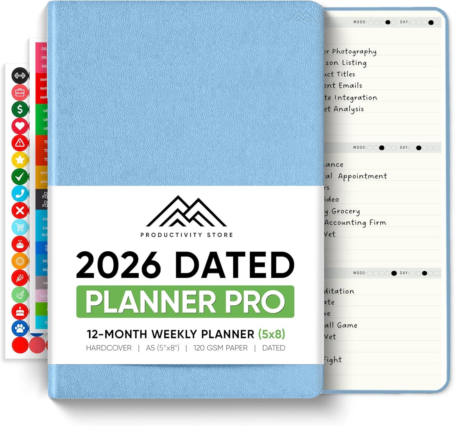 image:imageUndated 2026 Planner 85 x 11 The 1 Productivity Planner to Achieve Your 2026 Goals Planner 20262027 by PRODUCTIVITY STORE A4 BLACKBlue