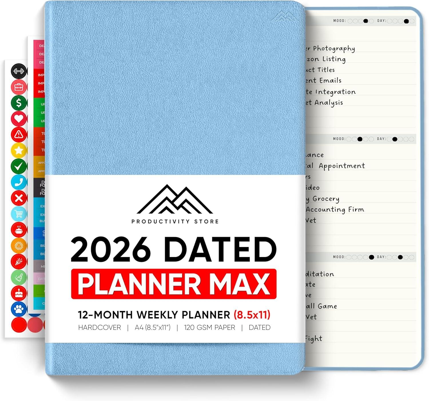 image:imageUndated 2026 Planner 85 x 11 The 1 Productivity Planner to Achieve Your 2026 Goals Planner 20262027 by PRODUCTIVITY STORE A4 BLACKBlue