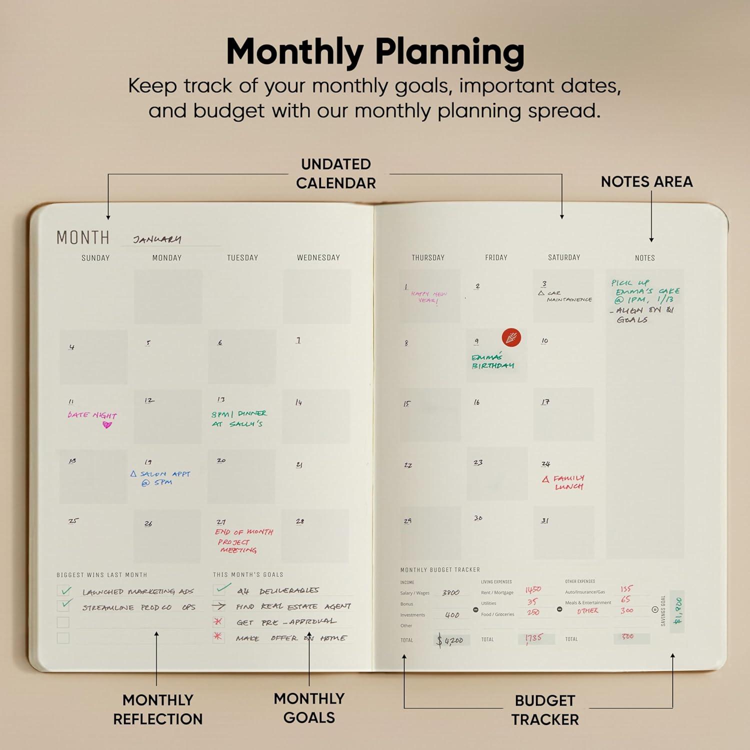 image:imageUndated 2026 Planner 85 x 11 The 1 Productivity Planner to Achieve Your 2026 Goals Planner 20262027 by PRODUCTIVITY STORE A4 BLACKBrown