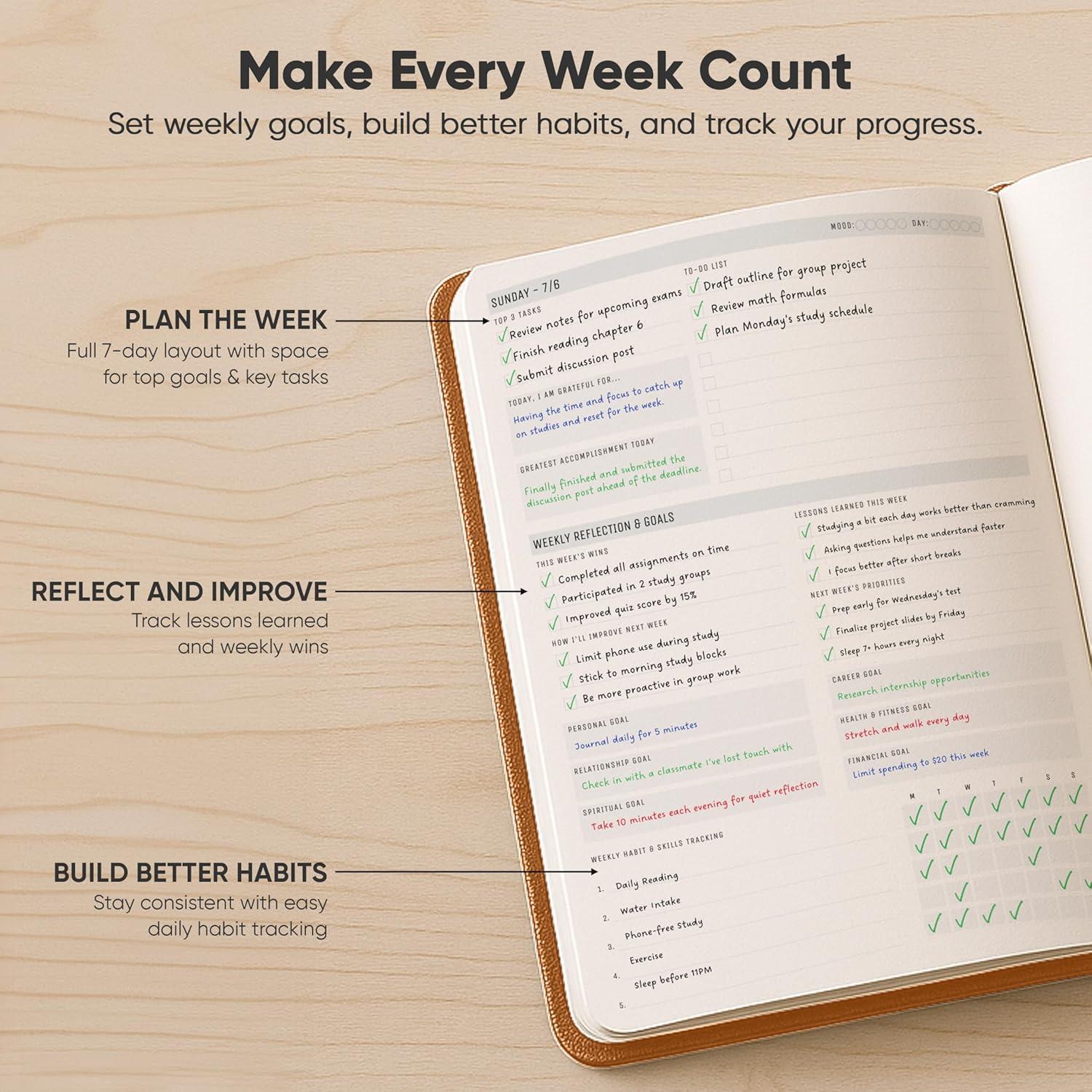 image:imageUndated 2026 Planner 85 x 11 The 1 Productivity Planner to Achieve Your 2026 Goals Planner 20262027 by PRODUCTIVITY STORE A4 BLACKBrown