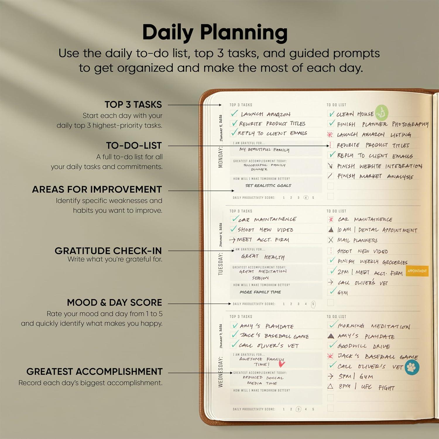 image:imageUndated 2026 Planner 85 x 11 The 1 Productivity Planner to Achieve Your 2026 Goals Planner 20262027 by PRODUCTIVITY STORE A4 BLACKBrown
