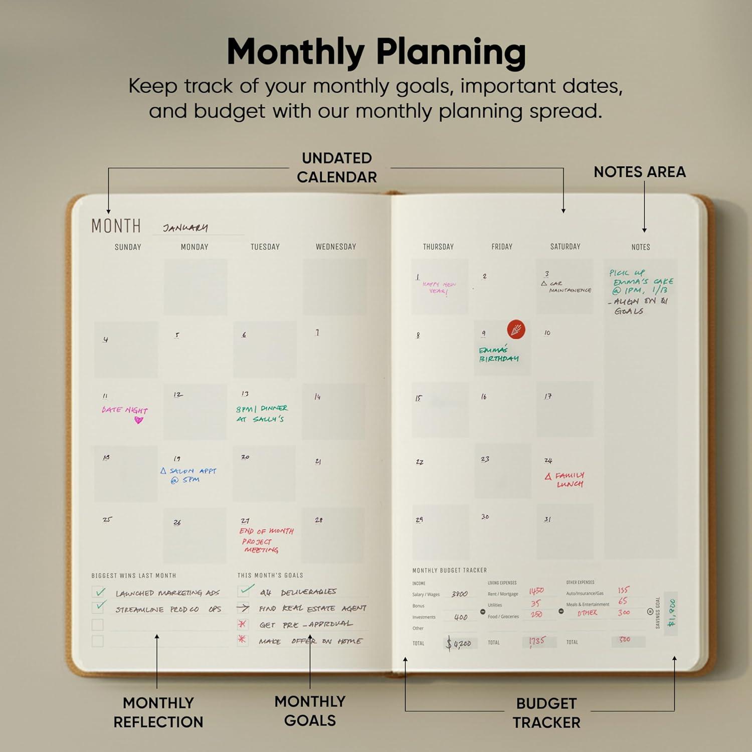 image:imageUndated 2026 Planner 85 x 11 The 1 Productivity Planner to Achieve Your 2026 Goals Planner 20262027 by PRODUCTIVITY STORE A4 BLACKBrown