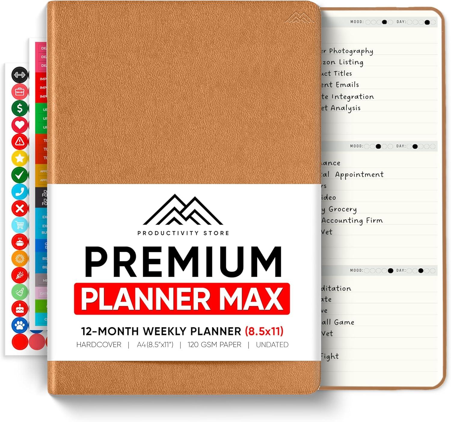 image:imageUndated 2026 Planner 85 x 11 The 1 Productivity Planner to Achieve Your 2026 Goals Planner 20262027 by PRODUCTIVITY STORE A4 BLACKBrown