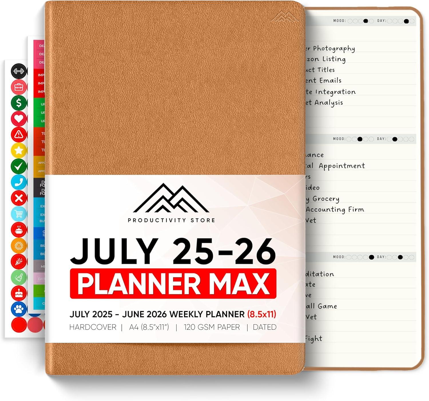 image:imageUndated 2026 Planner 85 x 11 The 1 Productivity Planner to Achieve Your 2026 Goals Planner 20262027 by PRODUCTIVITY STORE A4 BLACKBrown