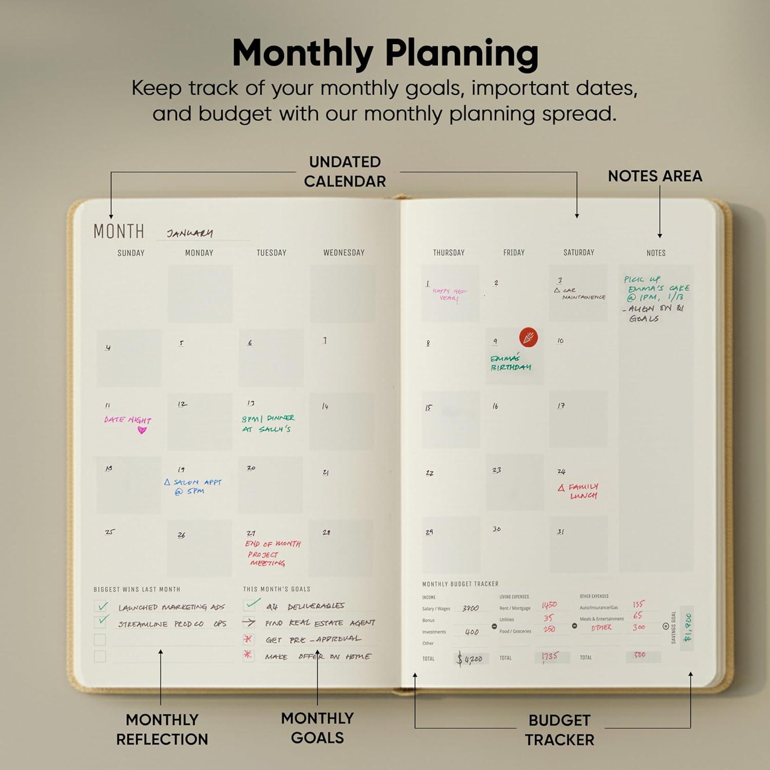 image:imageUndated 2026 Planner 85 x 11 The 1 Productivity Planner to Achieve Your 2026 Goals Planner 20262027 by PRODUCTIVITY STORE A4 BLACKCream