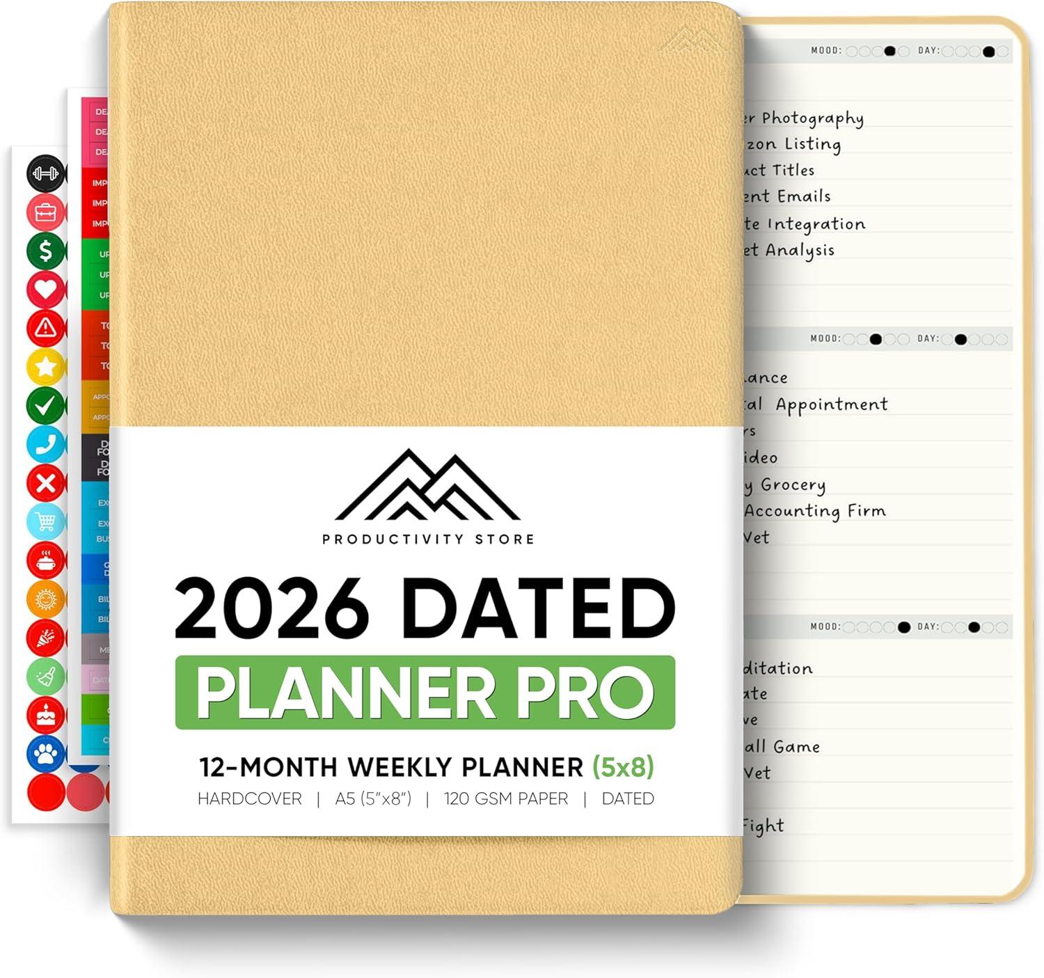 image:imageUndated 2026 Planner 85 x 11 The 1 Productivity Planner to Achieve Your 2026 Goals Planner 20262027 by PRODUCTIVITY STORE A4 BLACKCream