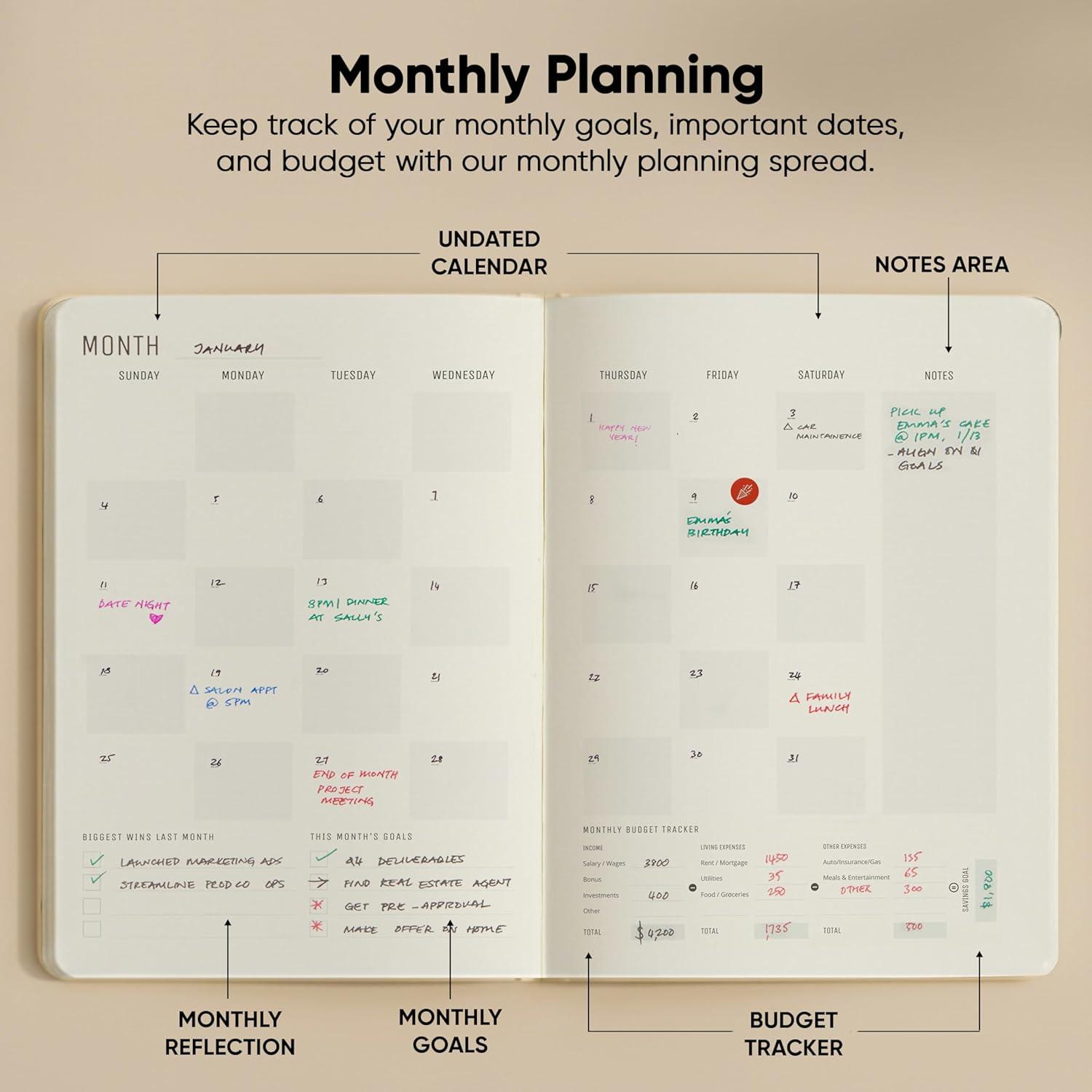 image:imageUndated 2026 Planner 85 x 11 The 1 Productivity Planner to Achieve Your 2026 Goals Planner 20262027 by PRODUCTIVITY STORE A4 BLACKCream