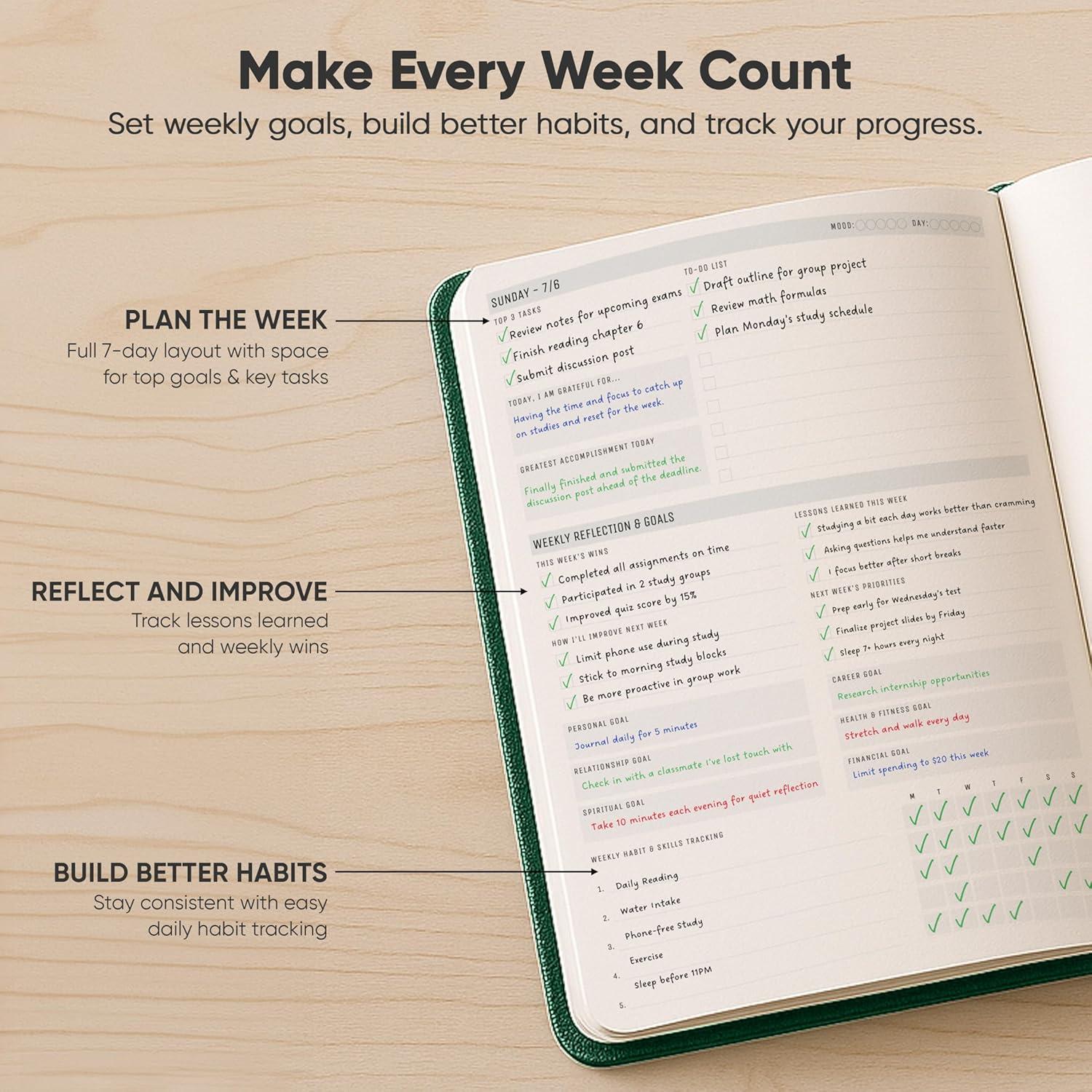 image:imageUndated 2026 Planner 85 x 11 The 1 Productivity Planner to Achieve Your 2026 Goals Planner 20262027 by PRODUCTIVITY STORE A4 BLACKGreen
