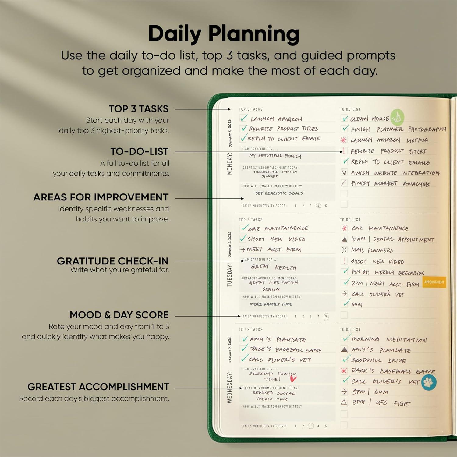 image:imageUndated 2026 Planner 85 x 11 The 1 Productivity Planner to Achieve Your 2026 Goals Planner 20262027 by PRODUCTIVITY STORE A4 BLACKGreen