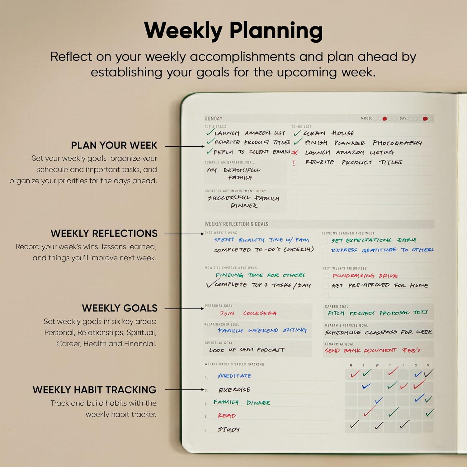 image:imageUndated 2026 Planner 85 x 11 The 1 Productivity Planner to Achieve Your 2026 Goals Planner 20262027 by PRODUCTIVITY STORE A4 BLACKGreen