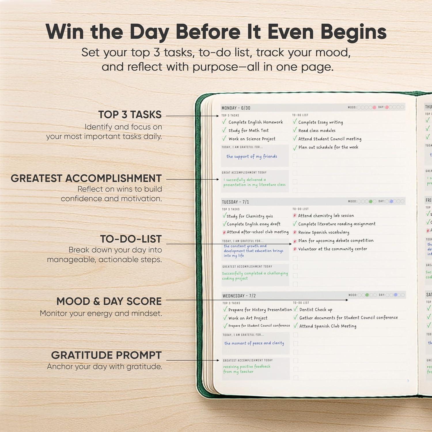 image:imageUndated 2026 Planner 85 x 11 The 1 Productivity Planner to Achieve Your 2026 Goals Planner 20262027 by PRODUCTIVITY STORE A4 BLACKGreen