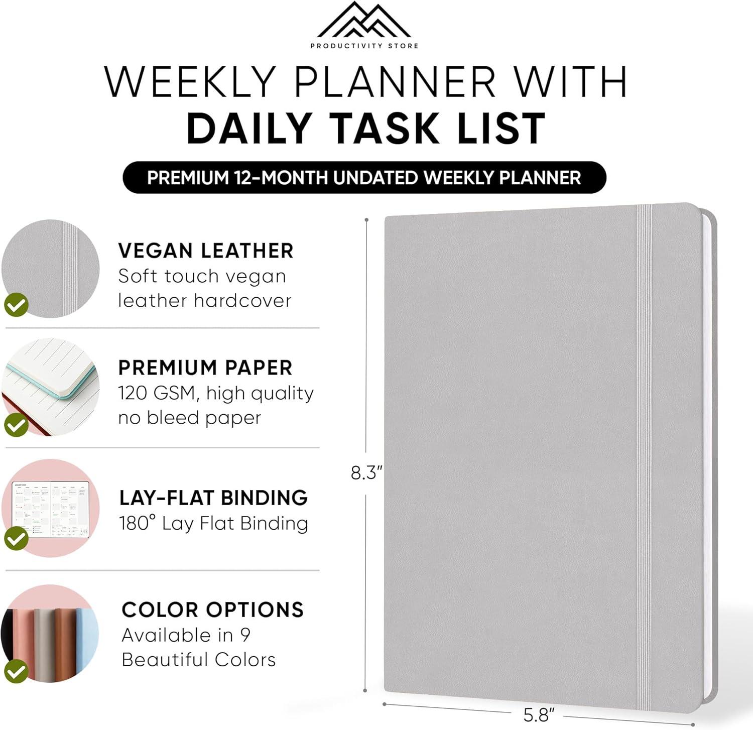 image:imageUndated 2026 Planner 85 x 11 The 1 Productivity Planner to Achieve Your 2026 Goals Planner 20262027 by PRODUCTIVITY STORE A4 BLACKGrey