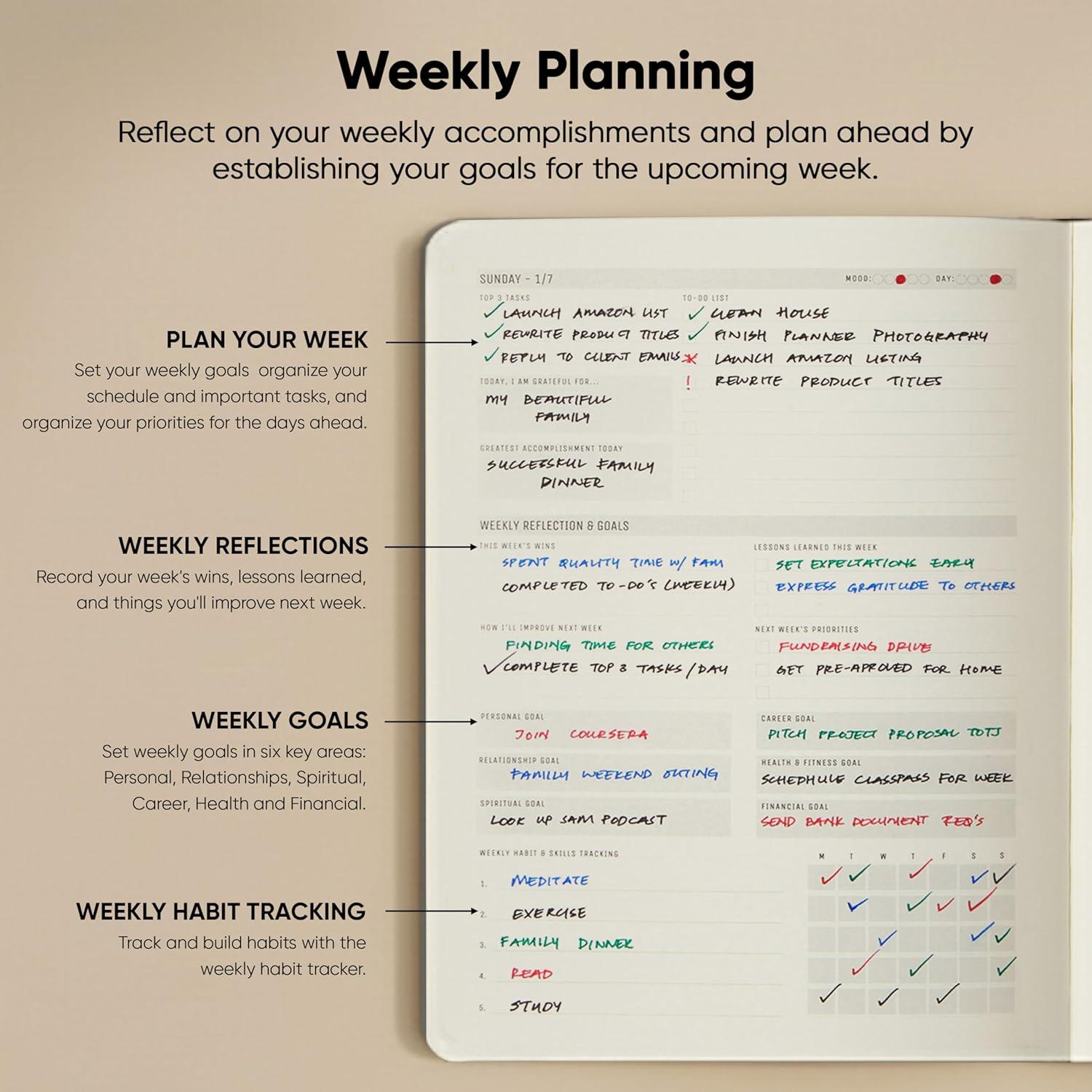 image:imageUndated 2026 Planner 85 x 11 The 1 Productivity Planner to Achieve Your 2026 Goals Planner 20262027 by PRODUCTIVITY STORE A4 BLACKGrey