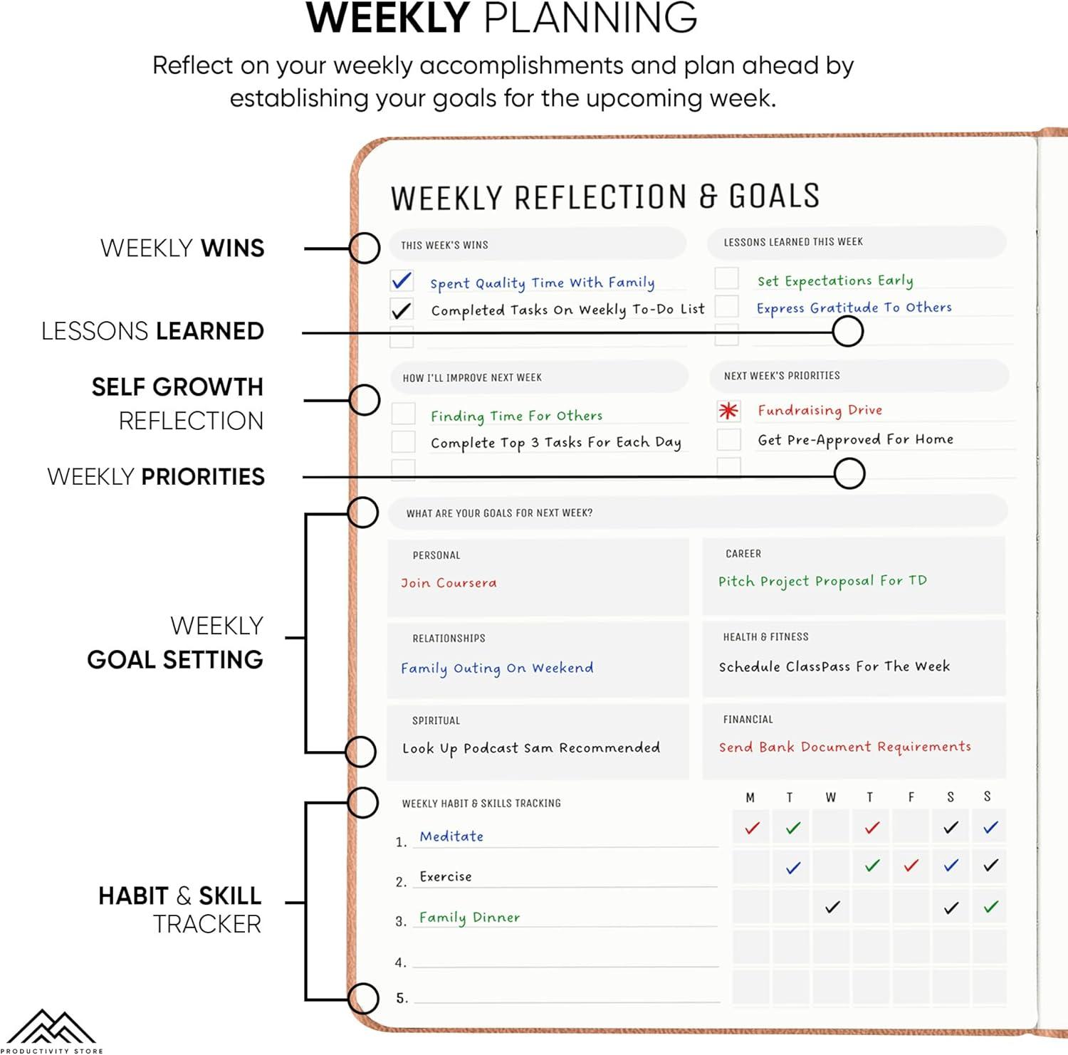image:imageUndated 2026 Planner 85 x 11 The 1 Productivity Planner to Achieve Your 2026 Goals Planner 20262027 by PRODUCTIVITY STORE A4 BLACKGrey