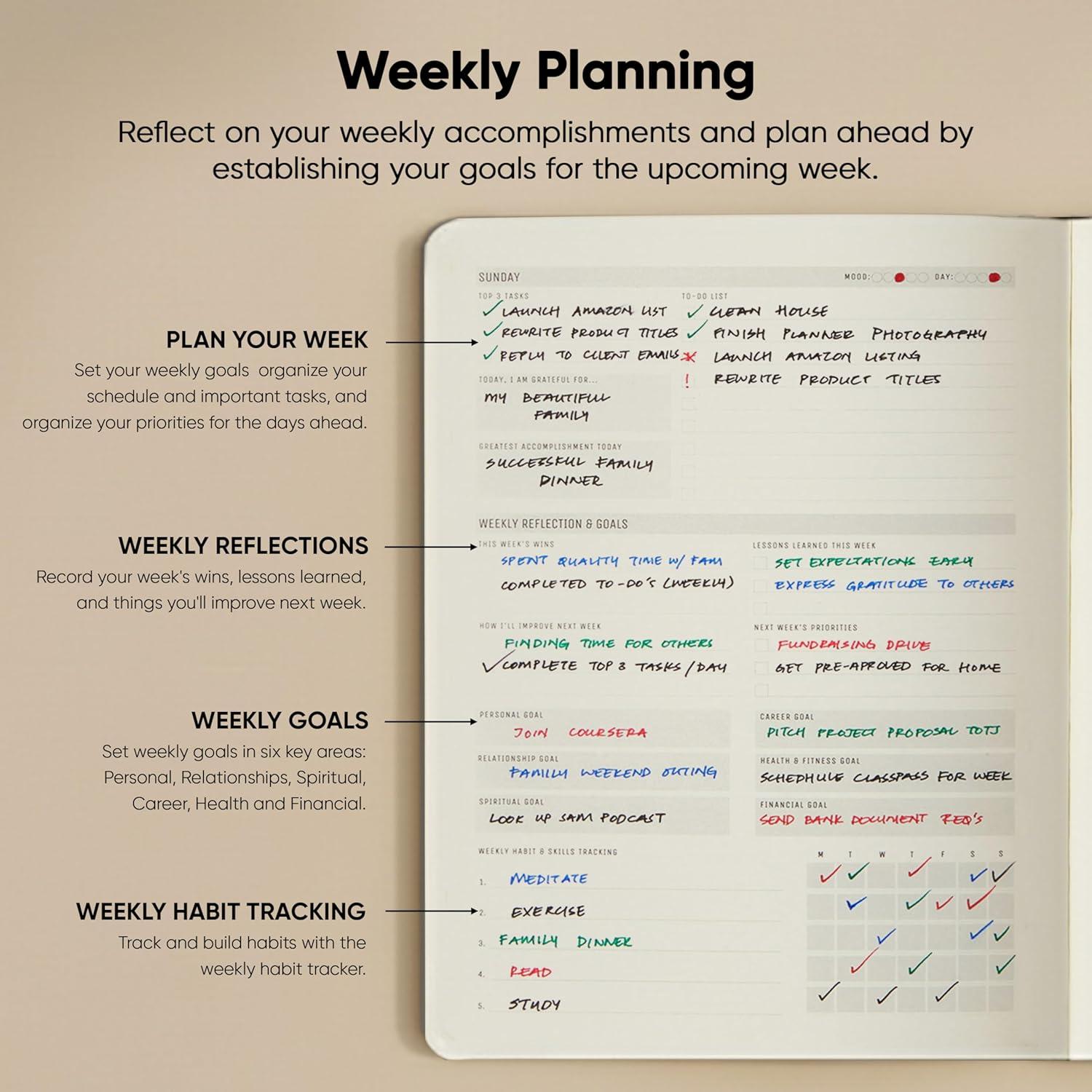 image:imageUndated 2026 Planner 85 x 11 The 1 Productivity Planner to Achieve Your 2026 Goals Planner 20262027 by PRODUCTIVITY STORE A4 BLACKGrey