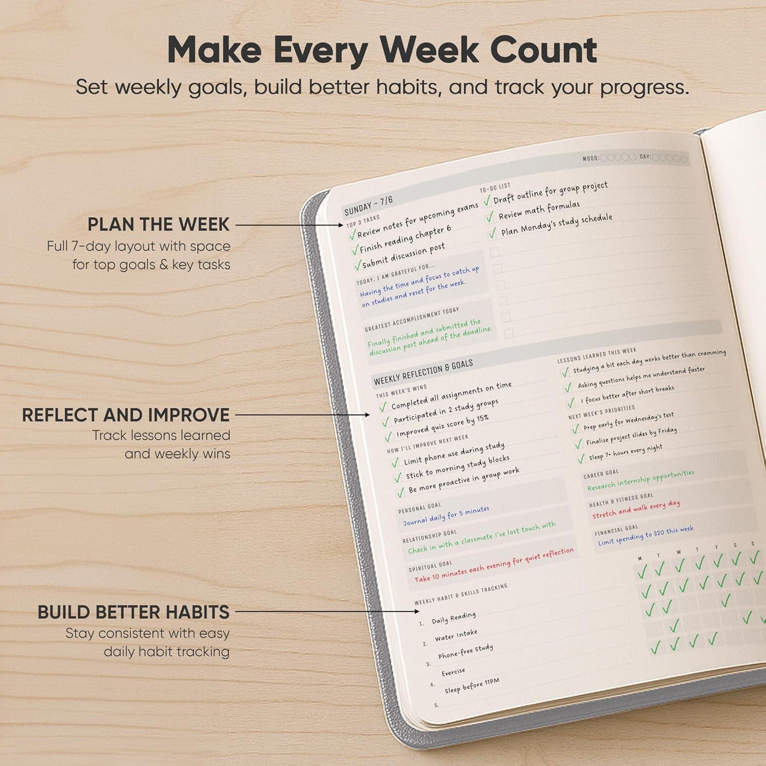 image:imageUndated 2026 Planner 85 x 11 The 1 Productivity Planner to Achieve Your 2026 Goals Planner 20262027 by PRODUCTIVITY STORE A4 BLACKGrey