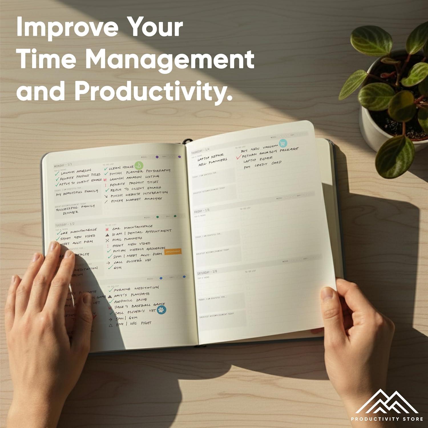 image:imageUndated 2026 Planner 85 x 11 The 1 Productivity Planner to Achieve Your 2026 Goals Planner 20262027 by PRODUCTIVITY STORE A4 BLACKGrey