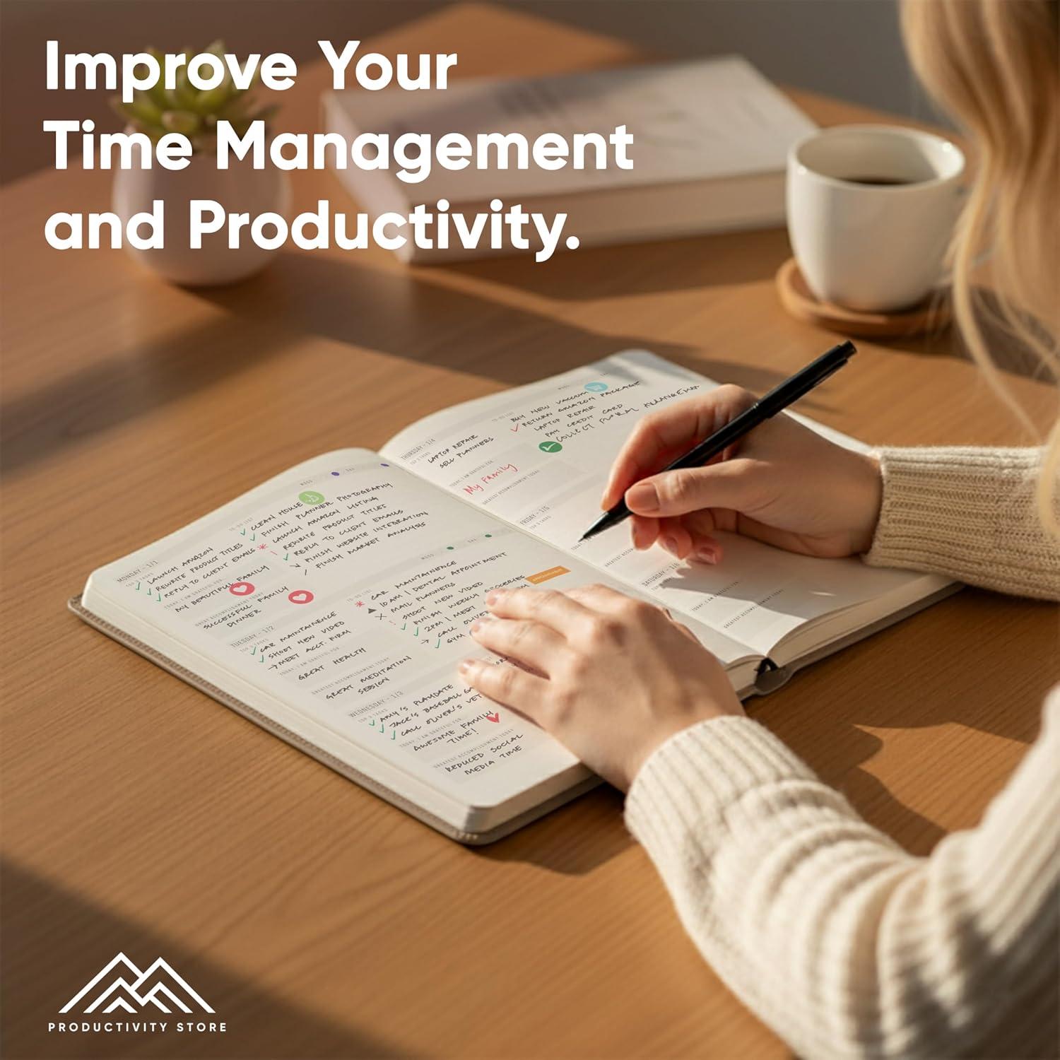 image:imageUndated 2026 Planner 85 x 11 The 1 Productivity Planner to Achieve Your 2026 Goals Planner 20262027 by PRODUCTIVITY STORE A4 BLACKGrey
