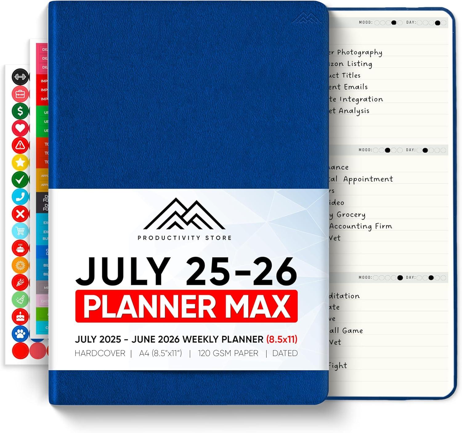 image:imageUndated 2026 Planner 85 x 11 The 1 Productivity Planner to Achieve Your 2026 Goals Planner 20262027 by PRODUCTIVITY STORE A4 BLACKNavy Blue