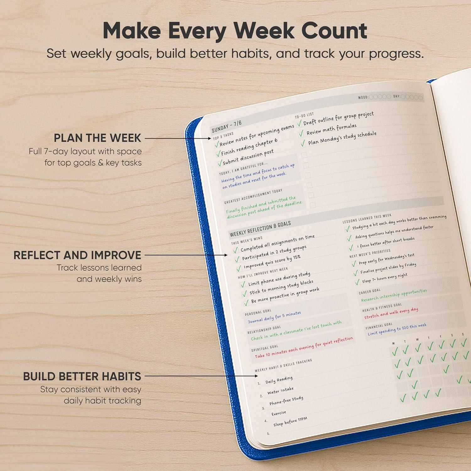 image:imageUndated 2026 Planner 85 x 11 The 1 Productivity Planner to Achieve Your 2026 Goals Planner 20262027 by PRODUCTIVITY STORE A4 BLACKNavy Blue