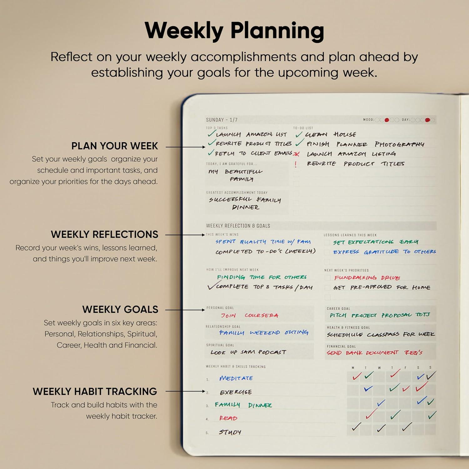 image:imageUndated 2026 Planner 85 x 11 The 1 Productivity Planner to Achieve Your 2026 Goals Planner 20262027 by PRODUCTIVITY STORE A4 BLACKNavy Blue