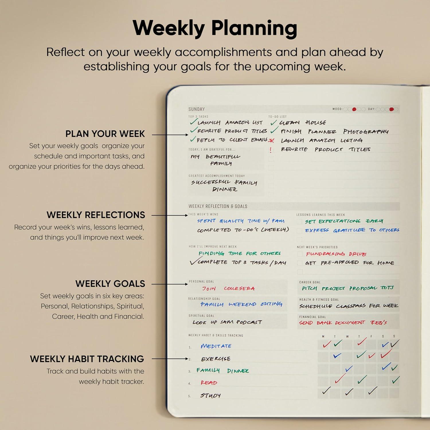 image:imageUndated 2026 Planner 85 x 11 The 1 Productivity Planner to Achieve Your 2026 Goals Planner 20262027 by PRODUCTIVITY STORE A4 BLACKNavy Blue