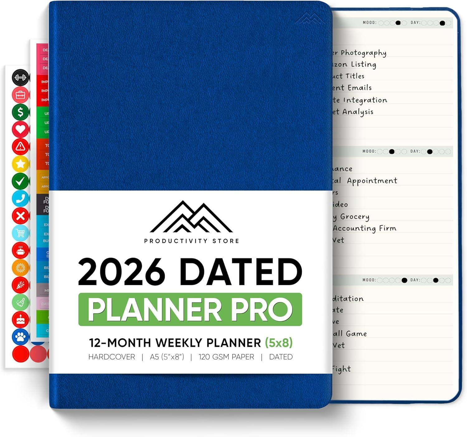 image:imageUndated 2026 Planner 85 x 11 The 1 Productivity Planner to Achieve Your 2026 Goals Planner 20262027 by PRODUCTIVITY STORE A4 BLACKNavy Blue