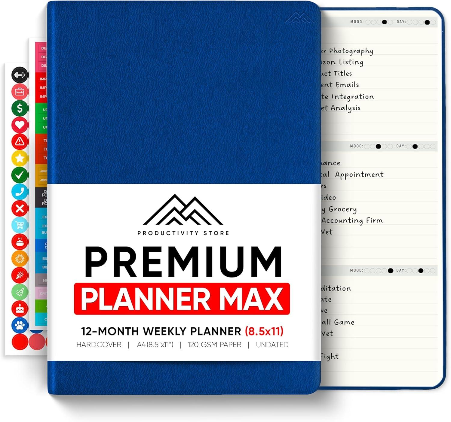 image:imageUndated 2026 Planner 85 x 11 The 1 Productivity Planner to Achieve Your 2026 Goals Planner 20262027 by PRODUCTIVITY STORE A4 BLACKNavy Blue
