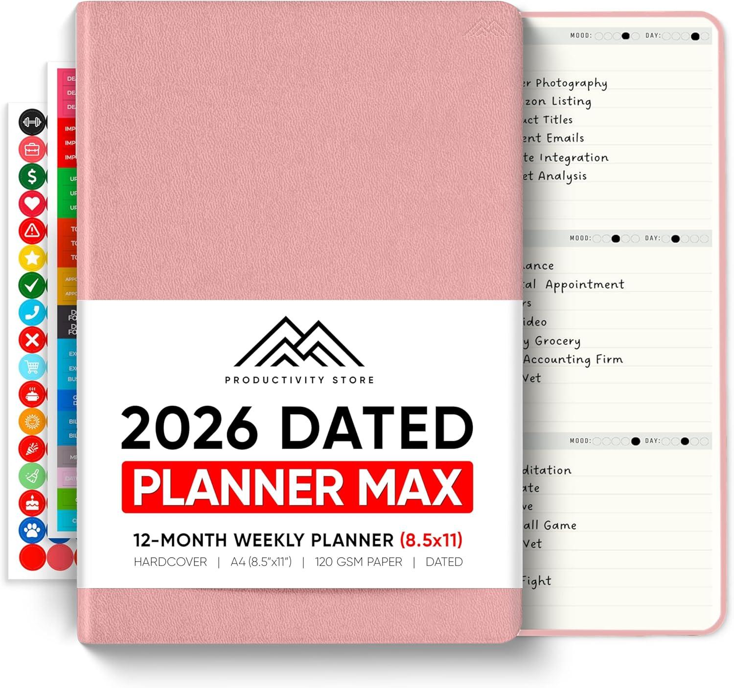 image:imageUndated 2026 Planner 85 x 11 The 1 Productivity Planner to Achieve Your 2026 Goals Planner 20262027 by PRODUCTIVITY STORE A4 BLACKPink