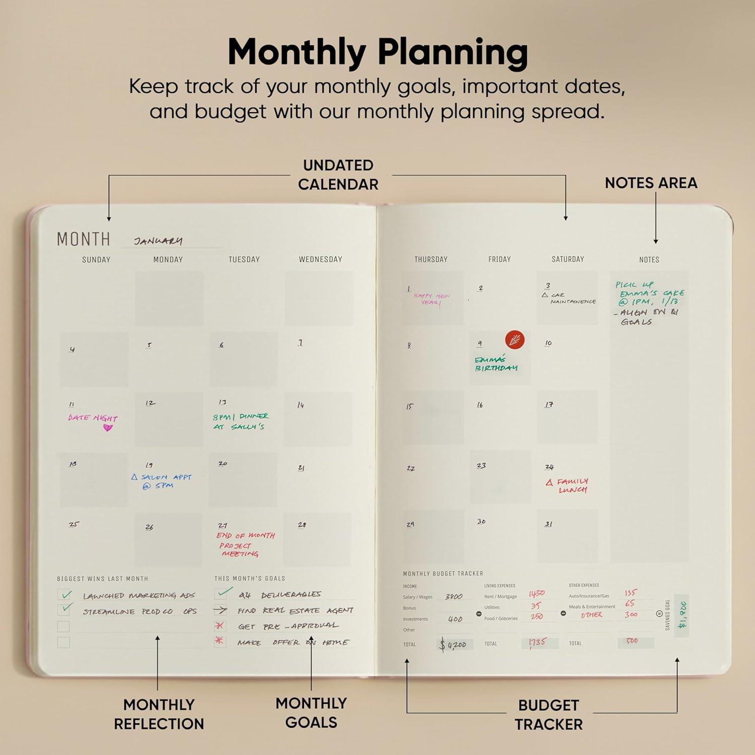 image:imageUndated 2026 Planner 85 x 11 The 1 Productivity Planner to Achieve Your 2026 Goals Planner 20262027 by PRODUCTIVITY STORE A4 BLACKPink