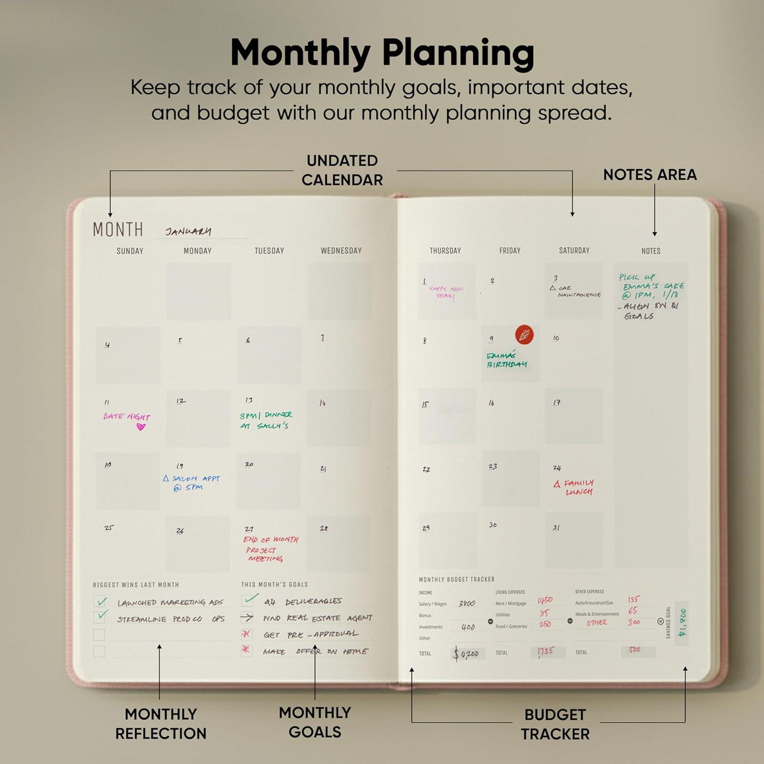 image:imageUndated 2026 Planner 85 x 11 The 1 Productivity Planner to Achieve Your 2026 Goals Planner 20262027 by PRODUCTIVITY STORE A4 BLACKPink