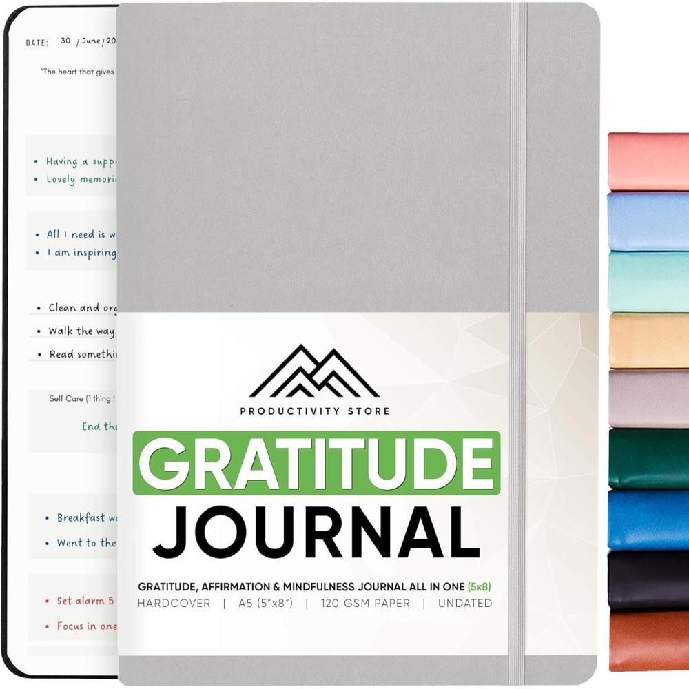 image:imageGratitude amp SelfCare Journal Guided Mindfulness amp Mental Health Journal AllinOne with Prompts for Self Discovery Daily Journal for Men amp Women by PRODUCTIVITY STORE A5 BrownGrey