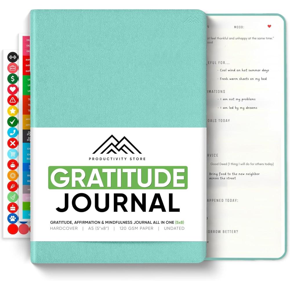 image:imageGratitude amp SelfCare Journal Guided Mindfulness amp Mental Health Journal AllinOne with Prompts for Self Discovery Daily Journal for Men amp Women by PRODUCTIVITY STORE A5 BrownTeal