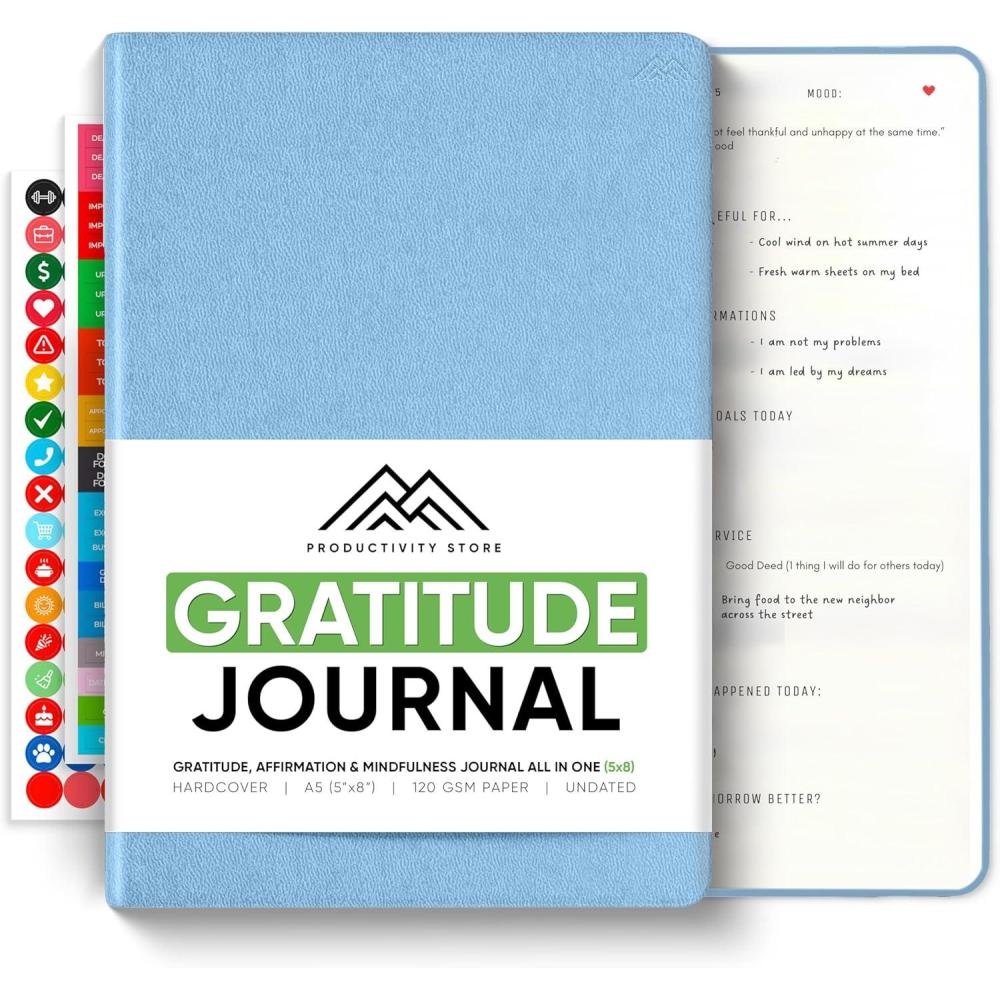 image:imageGratitude amp SelfCare Journal Guided Mindfulness amp Mental Health Journal AllinOne with Prompts for Self Discovery Daily Journal for Men amp Women by PRODUCTIVITY STORE A5 BrownBlue