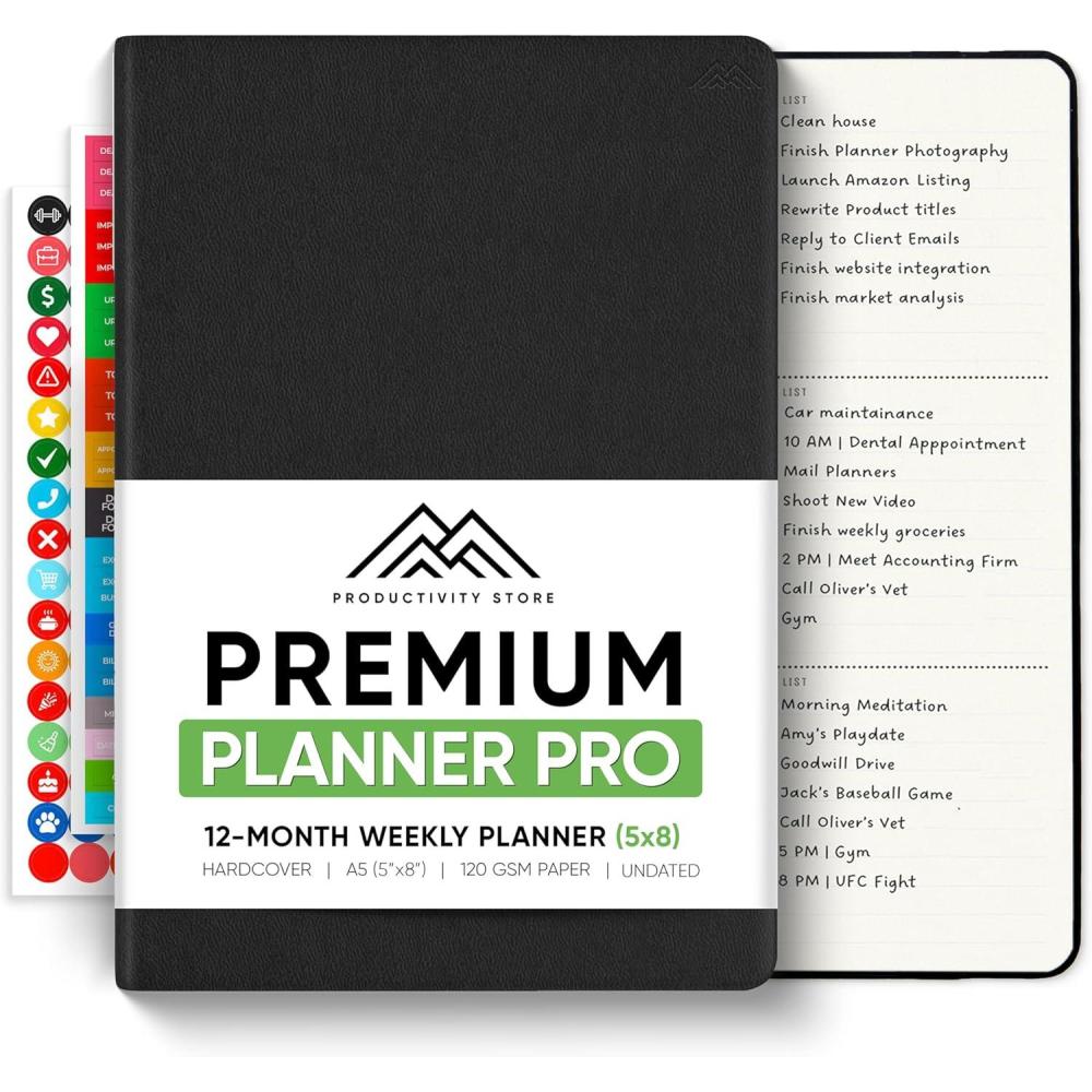 image:imageUndated 2026 Planner 85 x 11 The 1 Productivity Planner to Achieve Your 2026 Goals Planner 20262027 by PRODUCTIVITY STORE A4 BLACKBlack