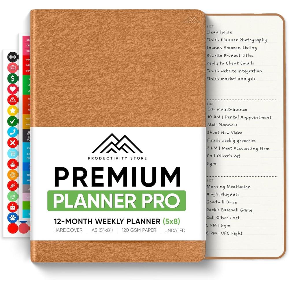 image:imageUndated 2026 Planner 85 x 11 The 1 Productivity Planner to Achieve Your 2026 Goals Planner 20262027 by PRODUCTIVITY STORE A4 BLACKBrown